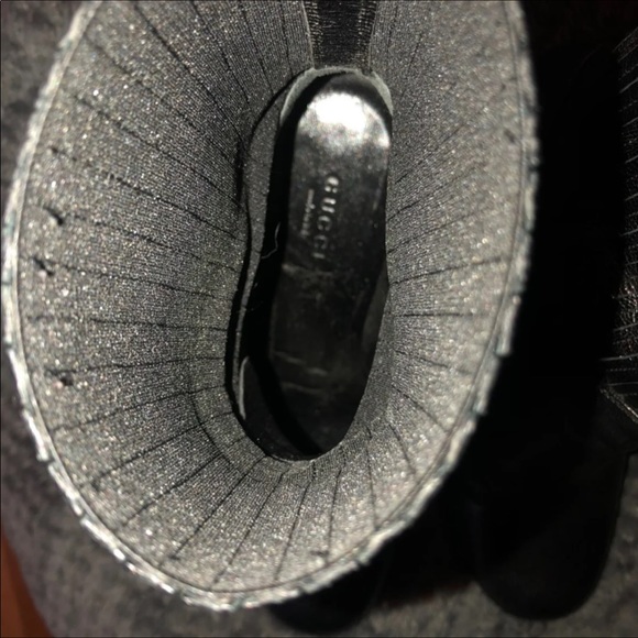 GUCCI BLACK Leather  BOOTS size 37/7 - Picture 8 of 12